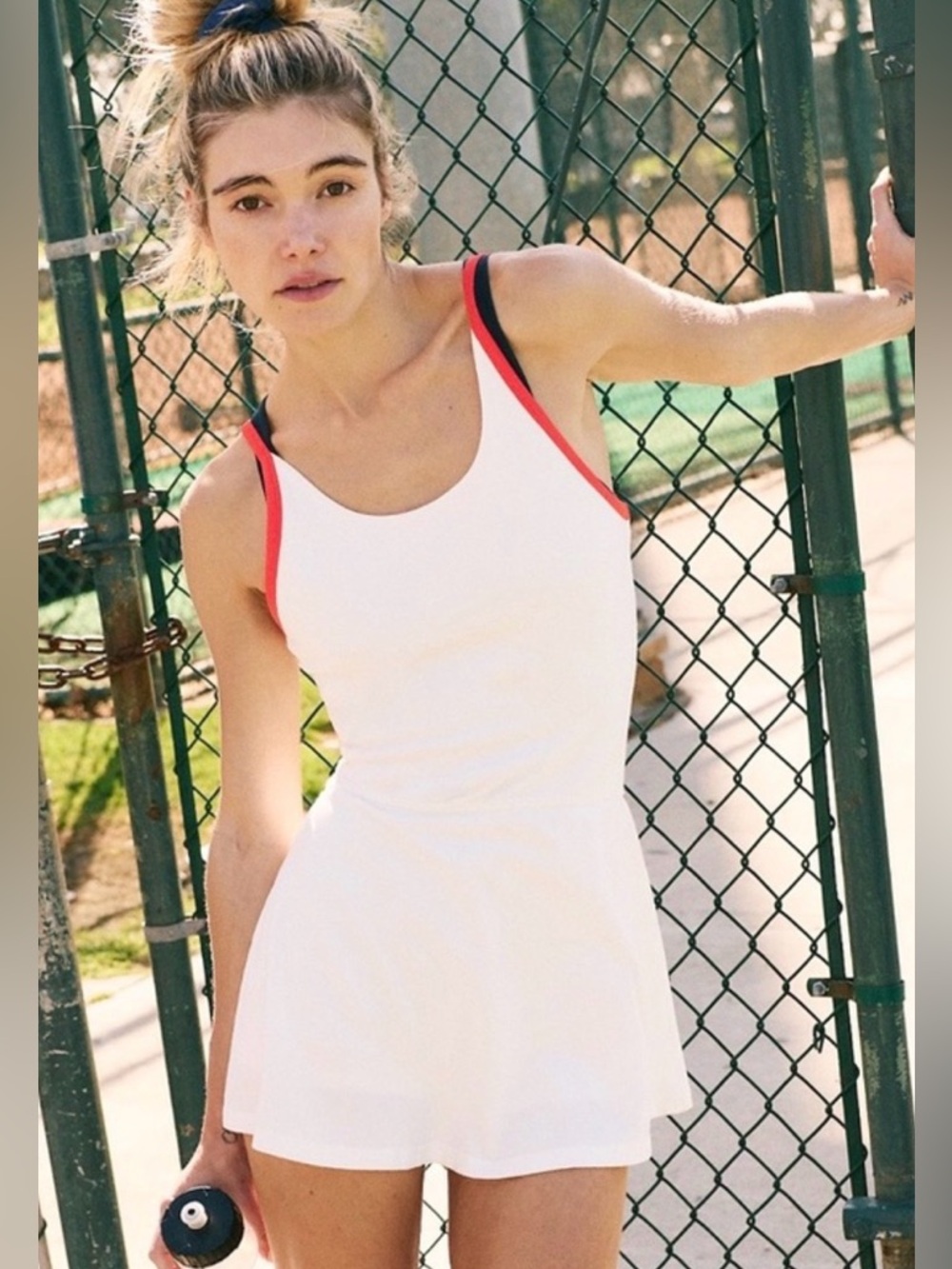 NWT FREE PEOPLE MOVEMENT HOT SHOT SKORTSIE WHITE MEDIUM Pickleball Tennis